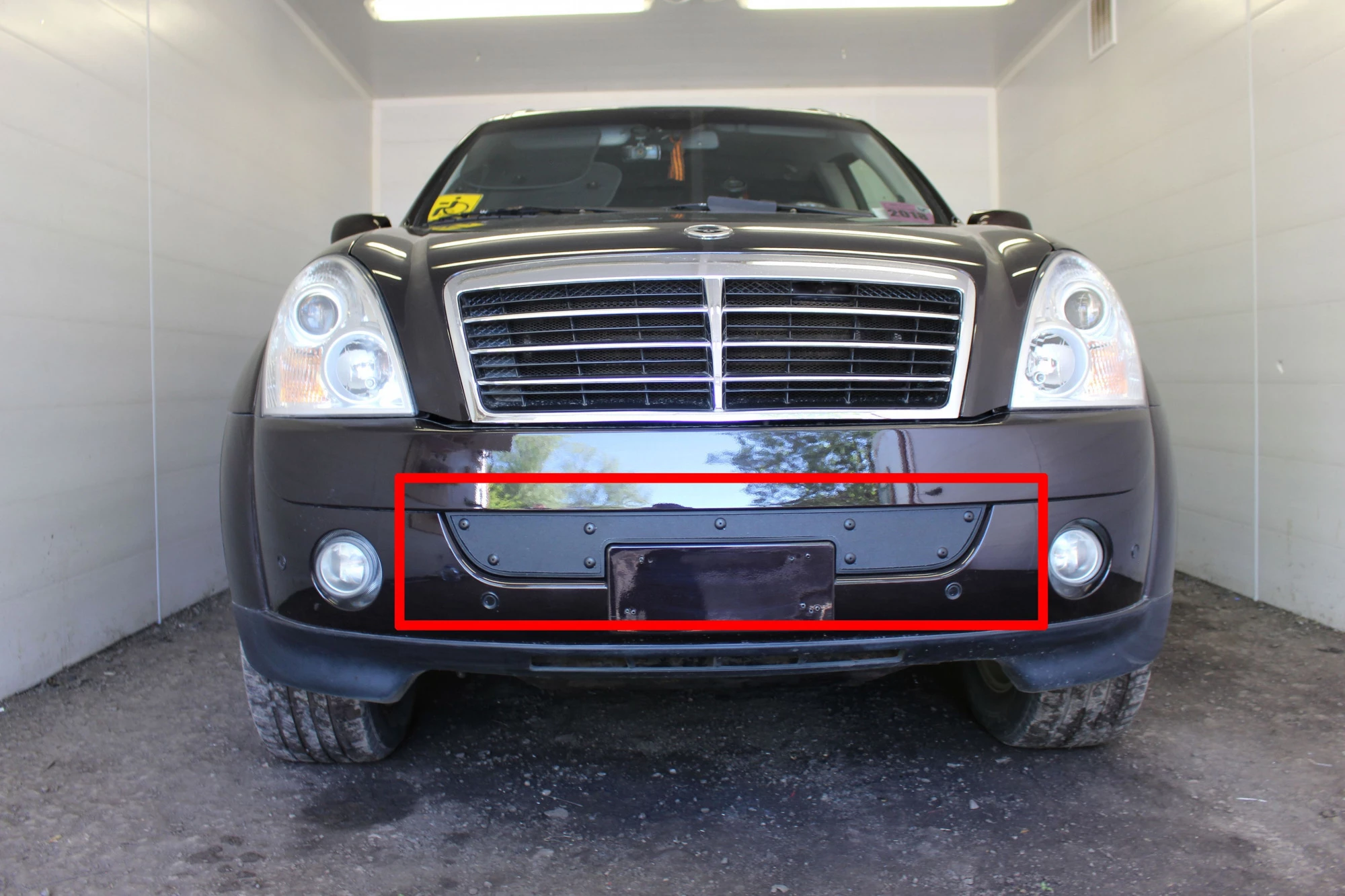 Зимняя заглушка радиатора к съемной сетке для SsangYong Rexton II Черный