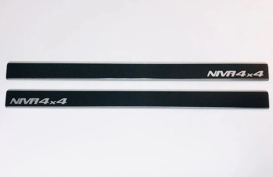 Накладки на пороги нержавеющая сталь под карбон 2шт. для LADA (ВАЗ) Niva Legend