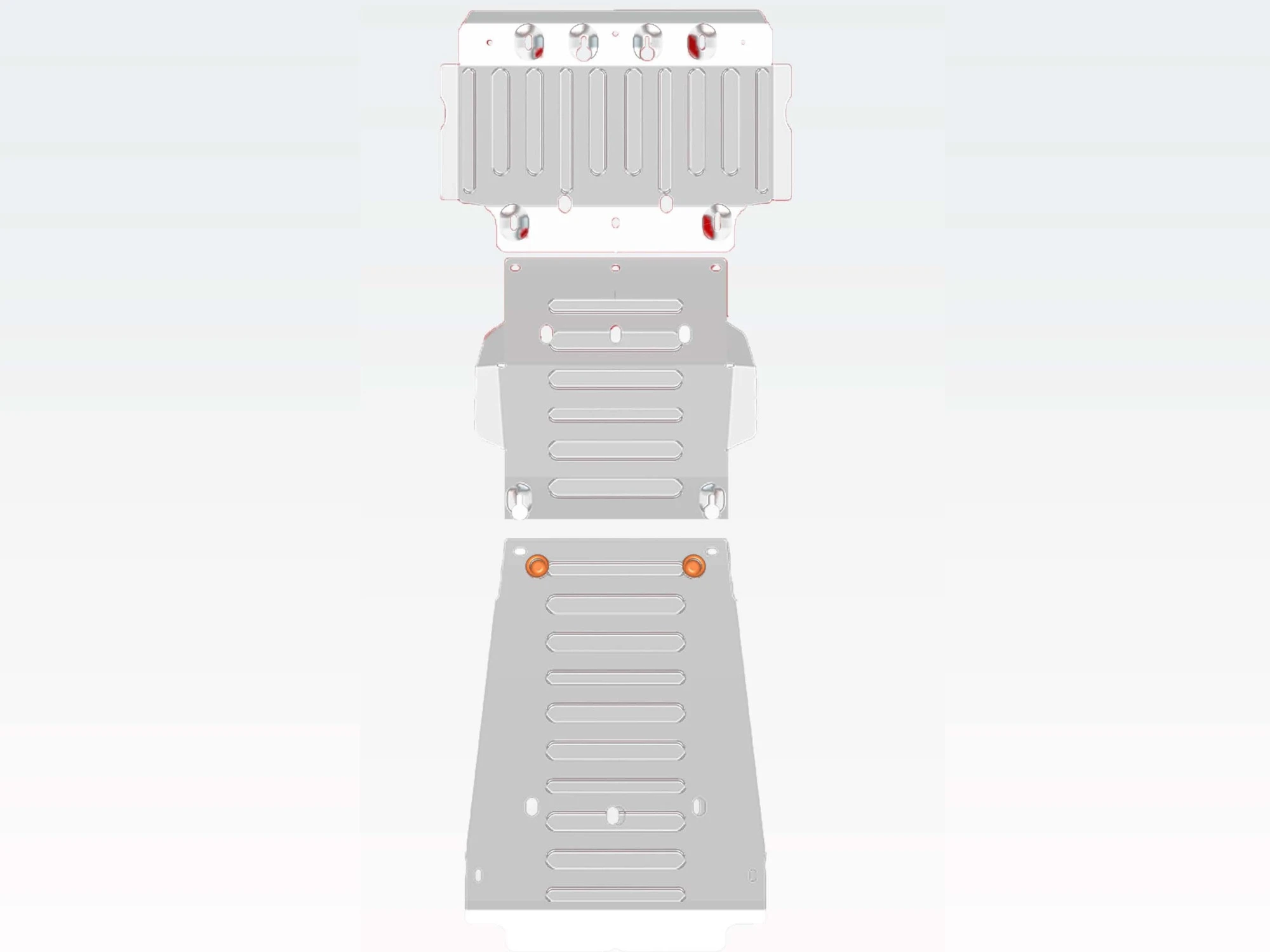 Защита картера и КПП (3 части) для Toyota Tundra II  Alfeco ALF2461AL4