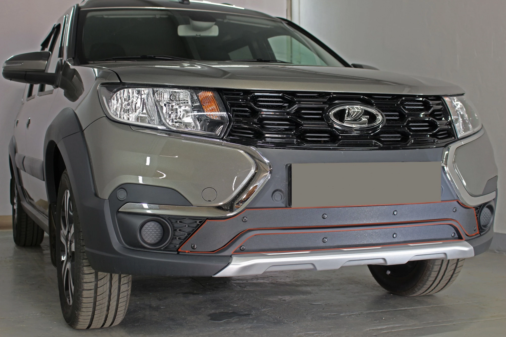 Зимняя заглушка радиатора к съемной сетке низ (2 части) для LADA (ВАЗ) Largus I Рестайлинг