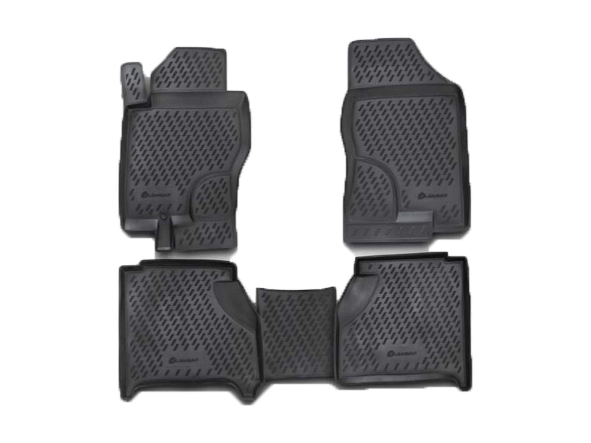 Коврики 3D в салон полиуретан 4 шт для Nissan Navara (Frontier) III (D40) Черный Element CARNIS00007