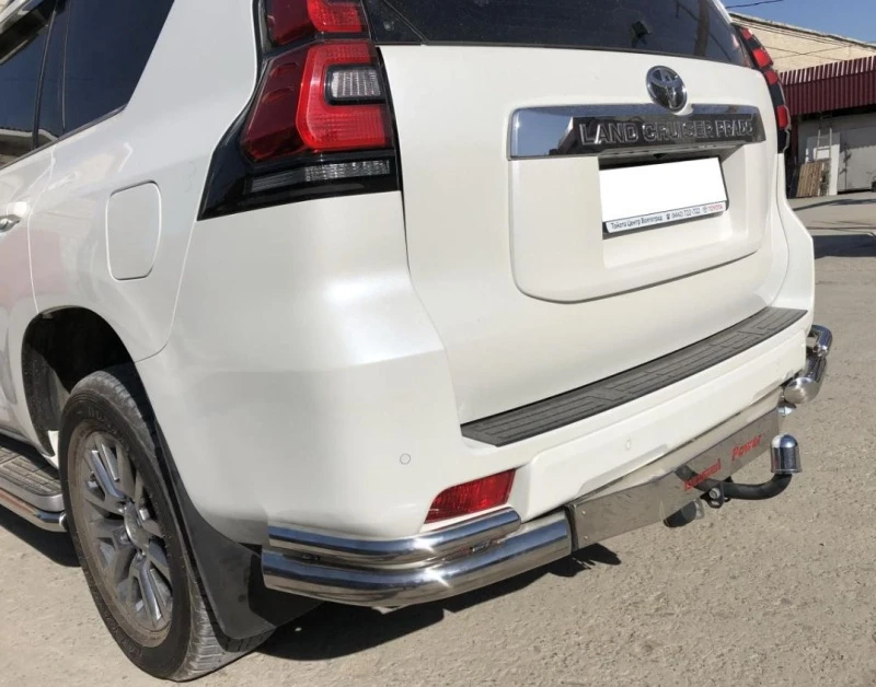 Защита заднего бампера угловая двойная d60/42 мм для Toyota Land Cruiser Prado 150 Series Рестайлинг 2  Юко TLCP150.17.20-1