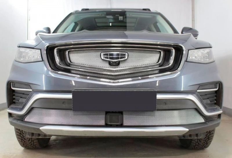 Защитная сетка радиатора низ для Geely Atlas Pro Хром Стрелка 11 GATP21.bot2.chrome