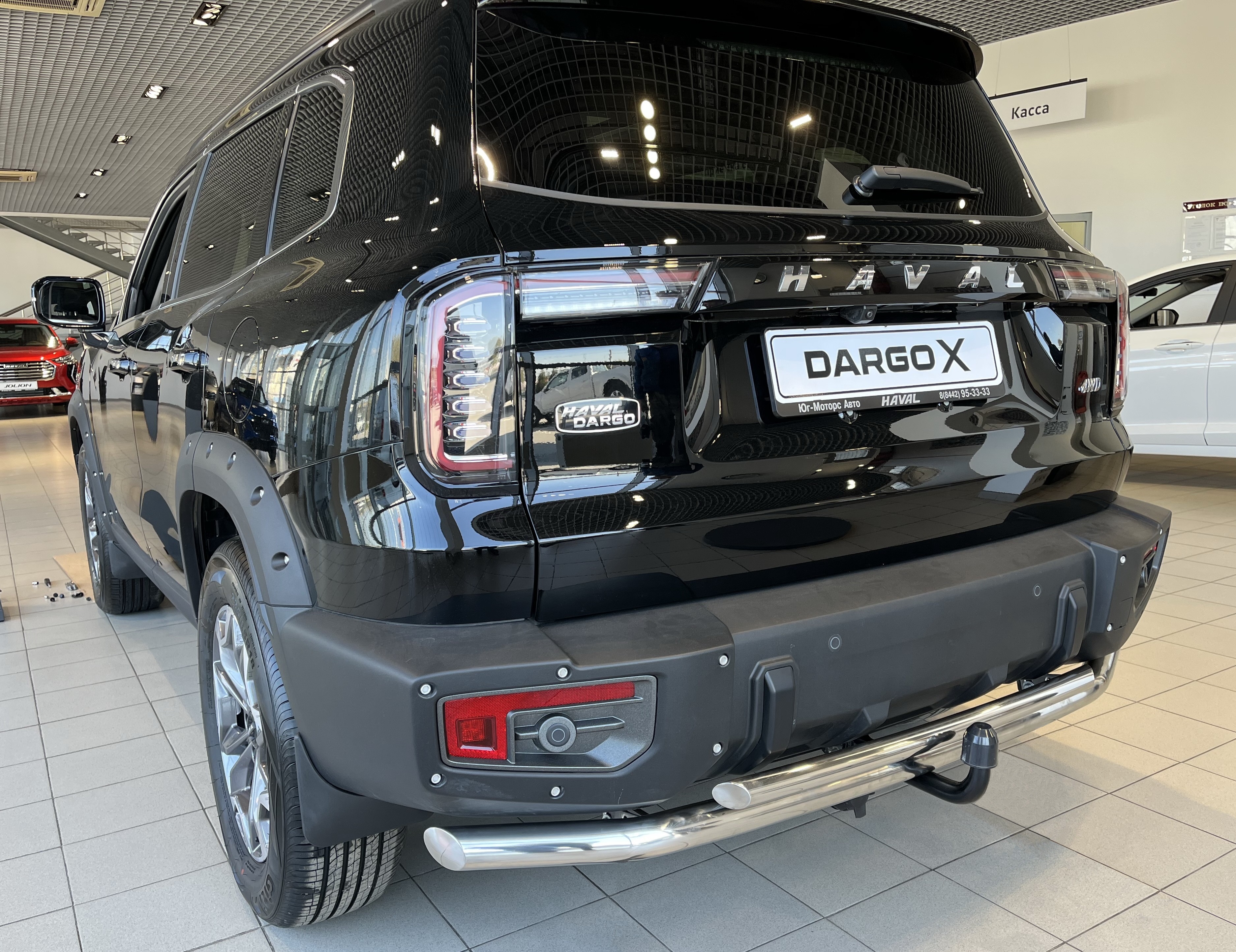 Защита заднего бампера двойная d60/42 мм для Haval Dargo