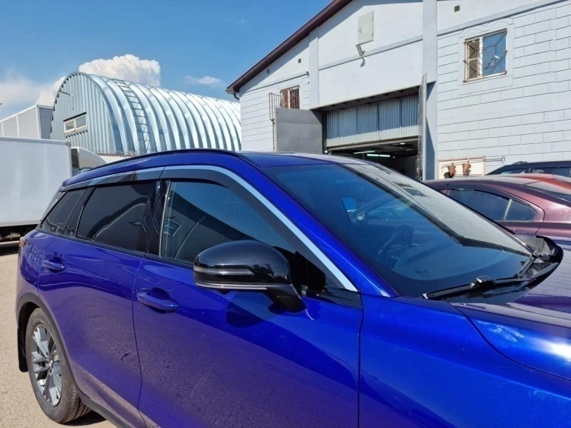Дефлекторы окон с хром накладками 2D 6 шт для FAW Bestune T55 Хром Стрелка 11 2D201-6C.S11
