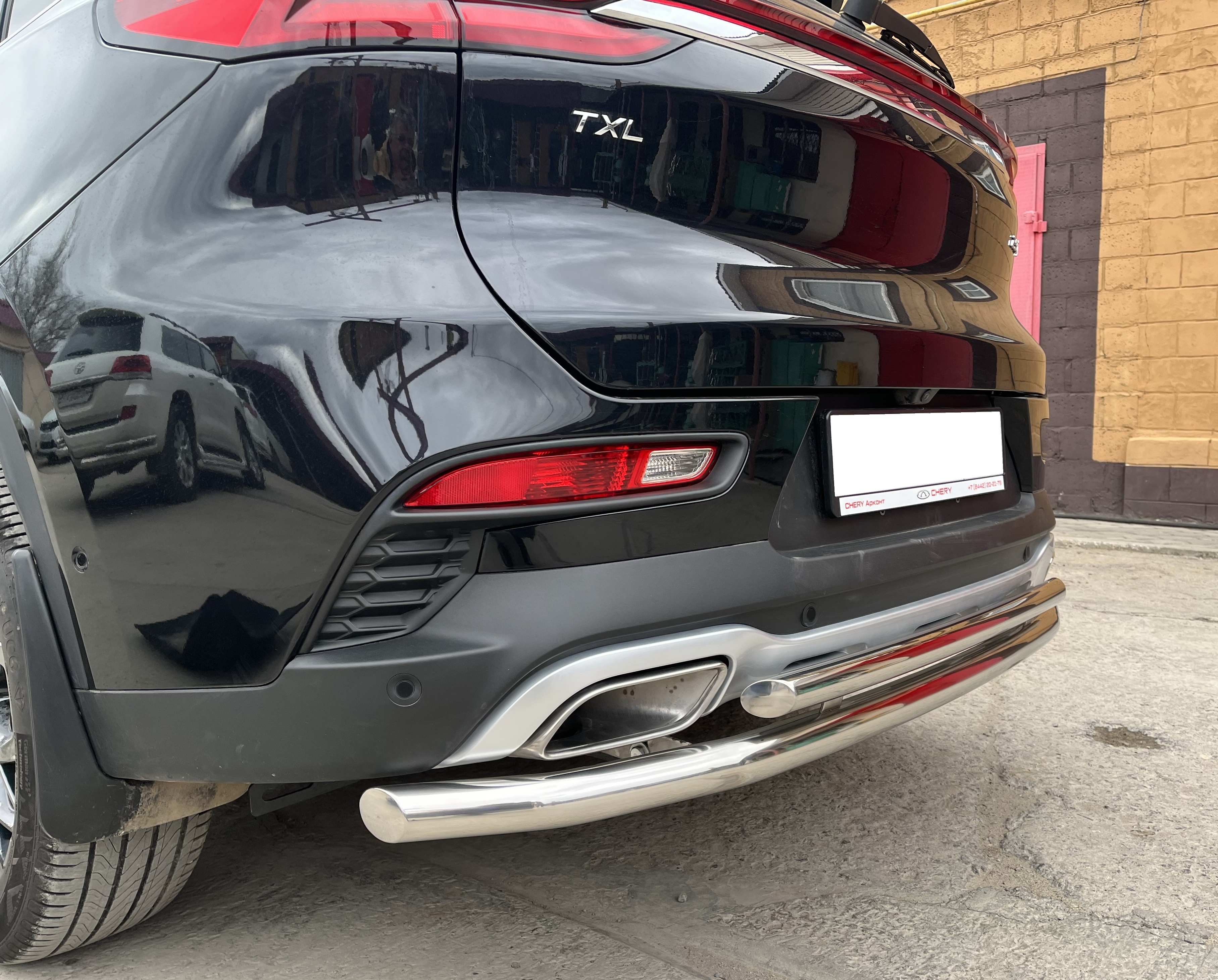 Защита заднего бампера двойная d53/42 мм для EXEED TXL I