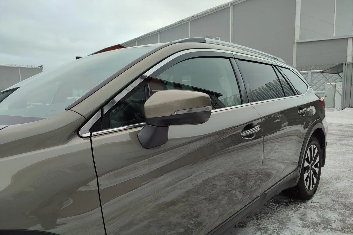 Дефлекторы окон с хром накладками 2D 6 шт для Subaru Outback V Рестайлинг