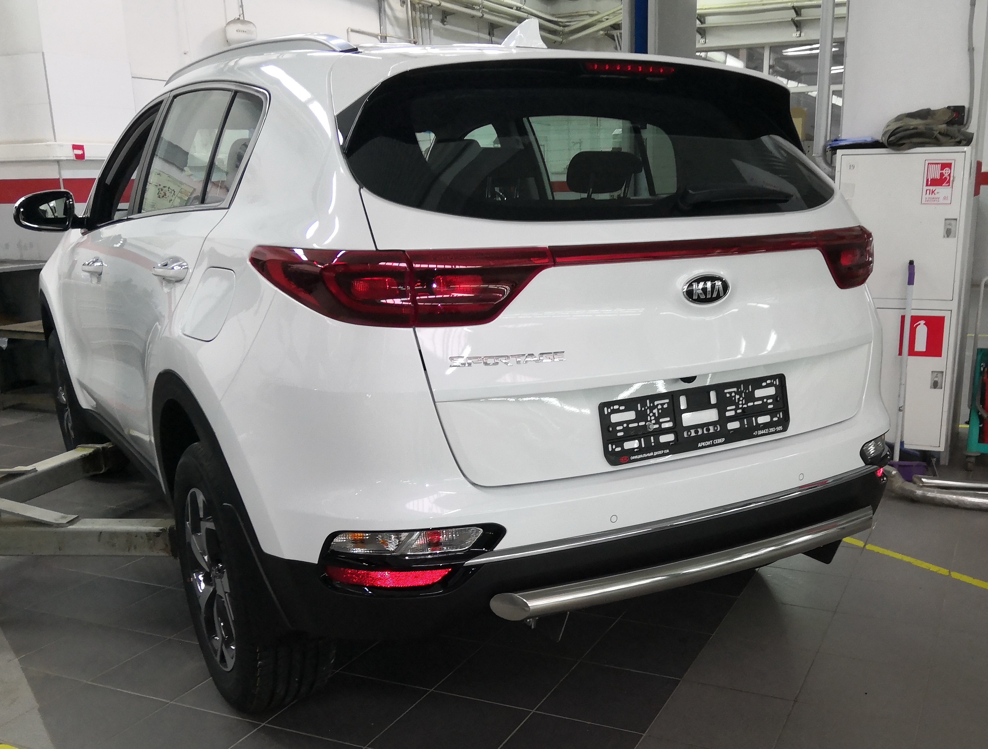 Защита заднего бампера d60 мм для Kia Sportage IV Рестайлинг