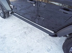 Пороги алюминиевые "Slim Line Silver" 1920 мм для Jeep Wrangler IV (JL) Серебрянный ТСС JEEPWRAN5D(2.0Т)18-12S