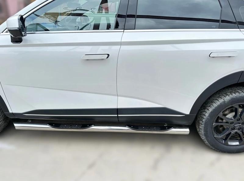Пороги труба с проступью d76 мм для Haval F7 II  Юко GWF7.24.93