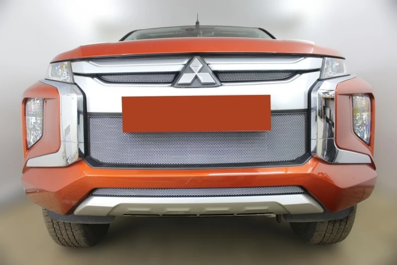 Комплект сеток chrome верх, низ, центр для Mitsubishi L200 V Рестайлинг Хром Стрелка 11 MITL200V19.top.chrome-MITL200V19.bot.chrome-MITL200V19.mid.chrome