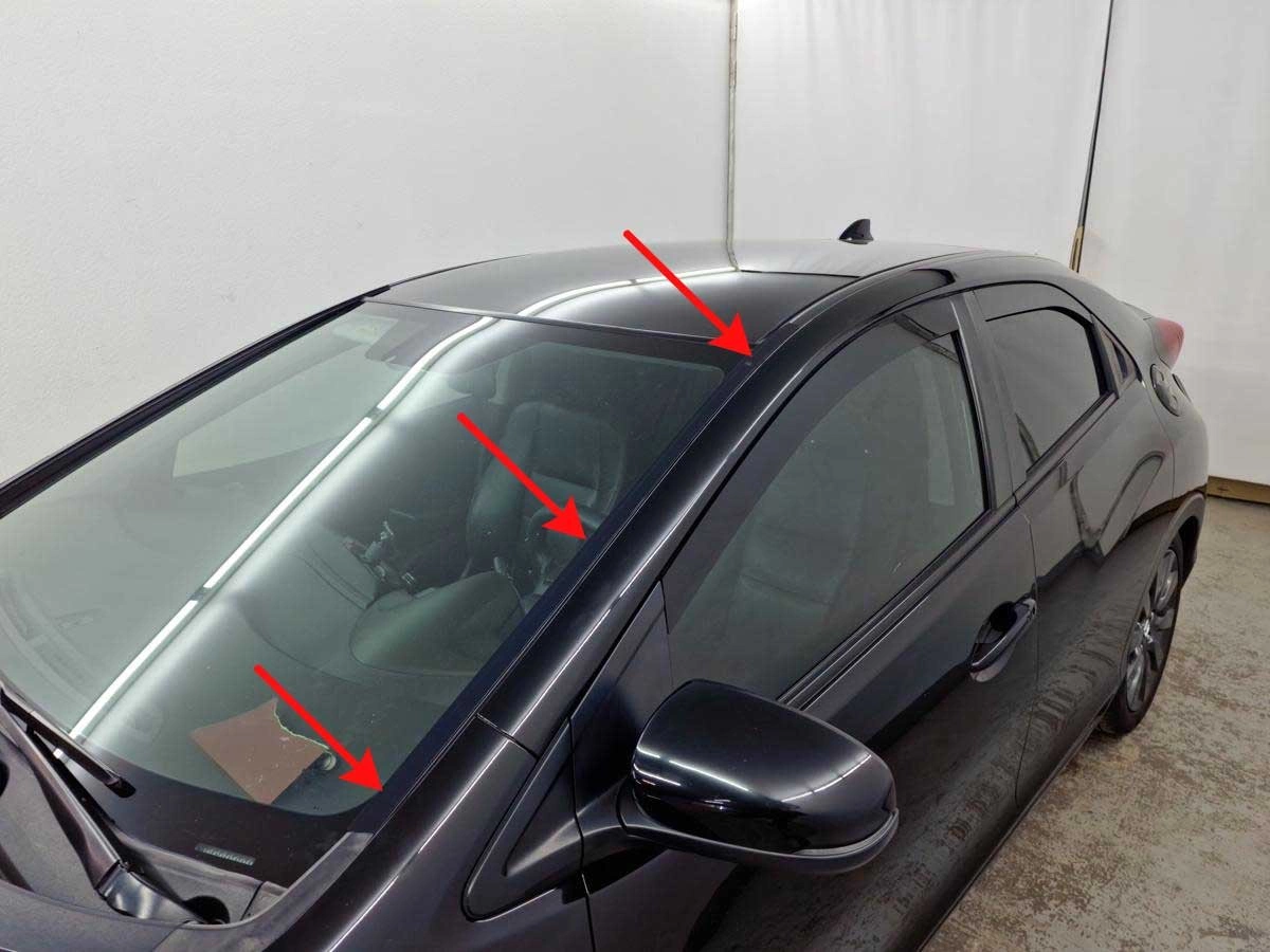 Водосток лобового стекла Премиум для Honda Civic IX Черный