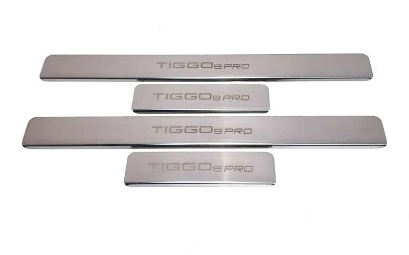 Накладки на пороги из нержавеющей стали 4шт. для Chery Tiggo 8 Pro  INOX INOX.CHER.TIG8PRO.2021.ST