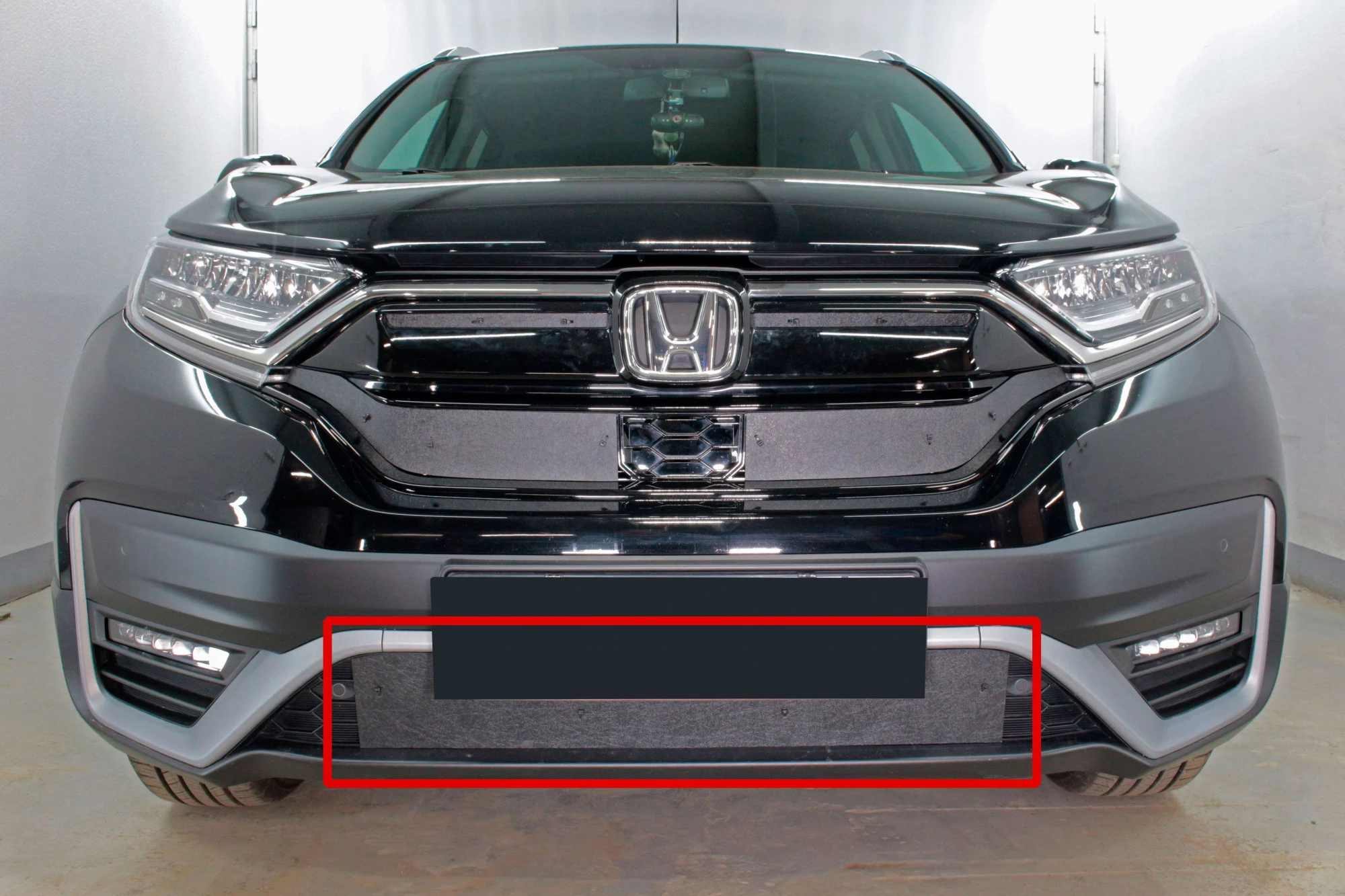 Зимняя заглушка радиатора на стяжке низ для Honda CR-V V Рестайлинг Черный