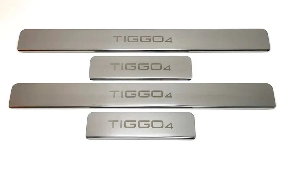 Накладки на пороги из нержавеющей стали 4шт. для Chery Tiggo 4 I