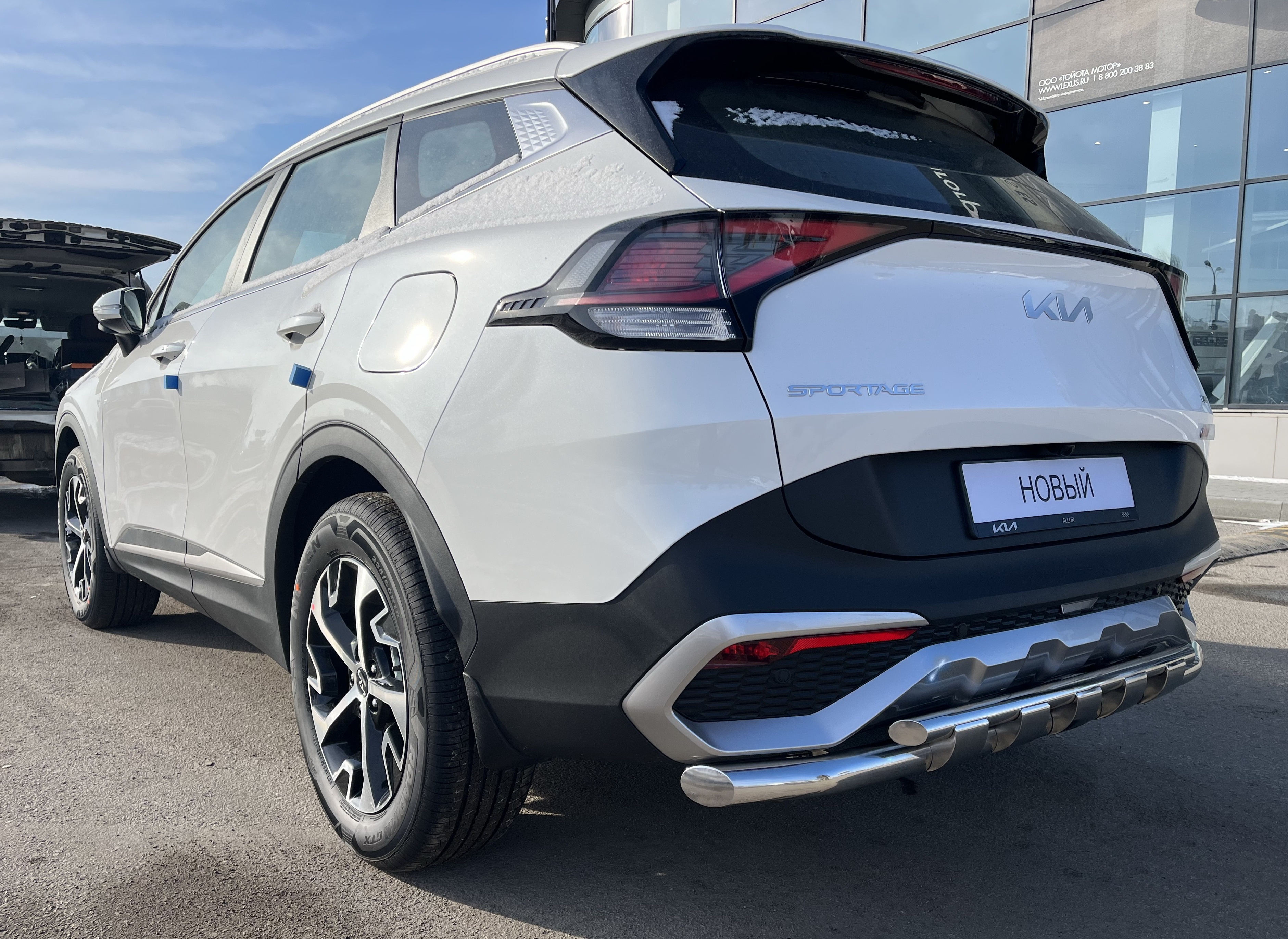 Защита заднего бампера двойная с перемычками d60/42 мм для Kia Sportage V