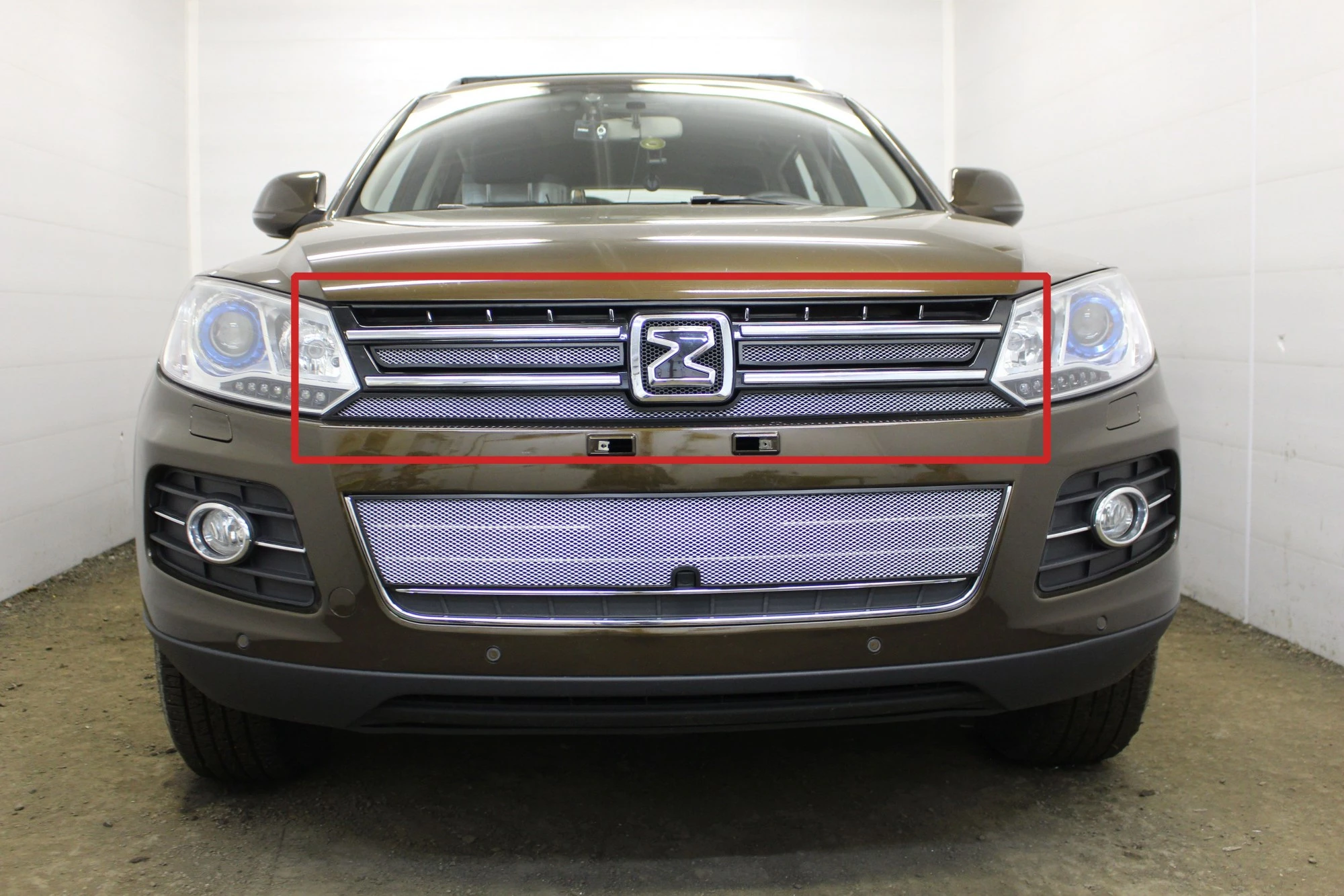 Защитная сетка радиатора верх 3 части для Zotye T600 I Хром