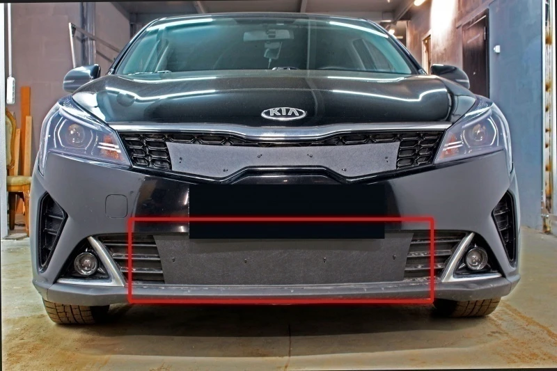 Зимняя заглушка радиатора на стяжке низ для Kia Rio IV Рестайлинг Черный Стрелка 11 ZZ.KRIO20.bot