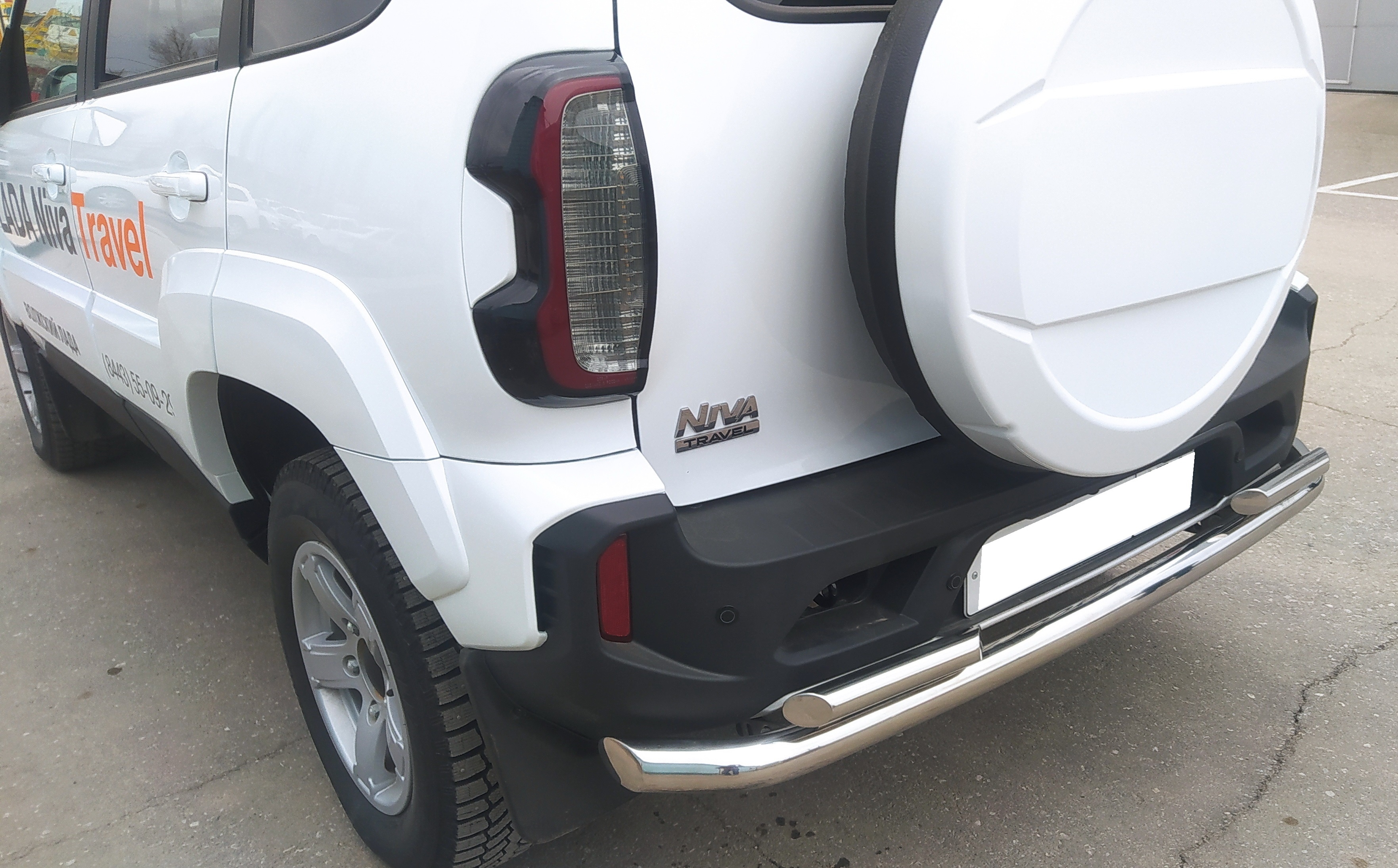 Защита заднего бампера двойная d60/42 мм для LADA (ВАЗ) Niva I Рестайлинг (Travel)