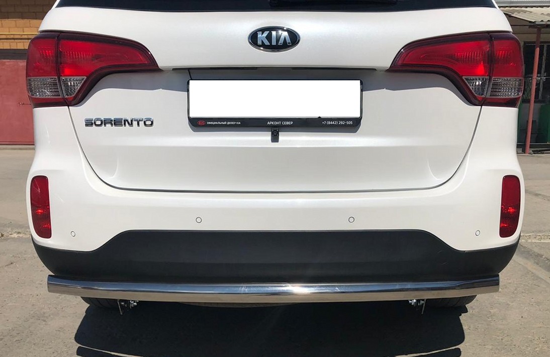 Защита заднего бампера d60 мм для Kia Sorento II Рестайлинг