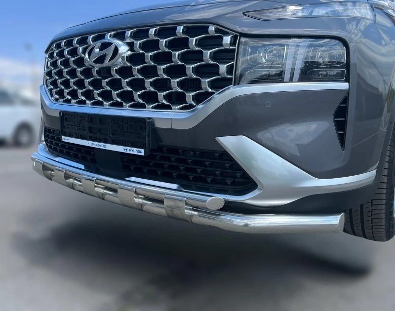 Защита переднего бампера с перемычками d60/42 мм для Hyundai Santa Fe IV Рестайлинг  Юко HYSF.21.75