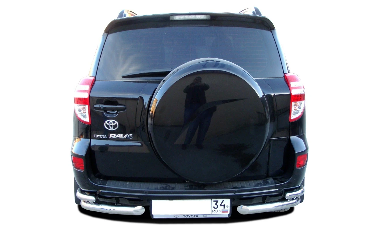 Защита заднего бампера угловая двойная d60/42 мм для Toyota RAV4 III (XA30) Рестайлинг  Юко TRAV.10.20