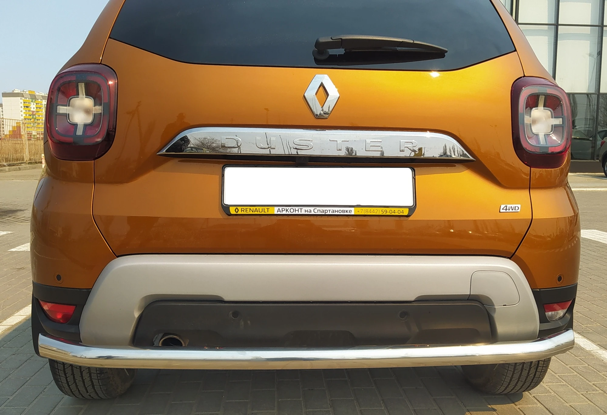 Защита заднего бампера d60 мм для Renault Duster II  Юко RD.21.11
