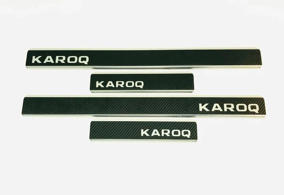 Накладки на пороги нержавеющая сталь под карбон 4шт. для Skoda Karoq I