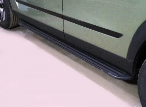 Пороги алюминиевые "Slim Line Black" 1720 мм для Jaecoo J7 Черный ТСС JAECOOJ723-03B