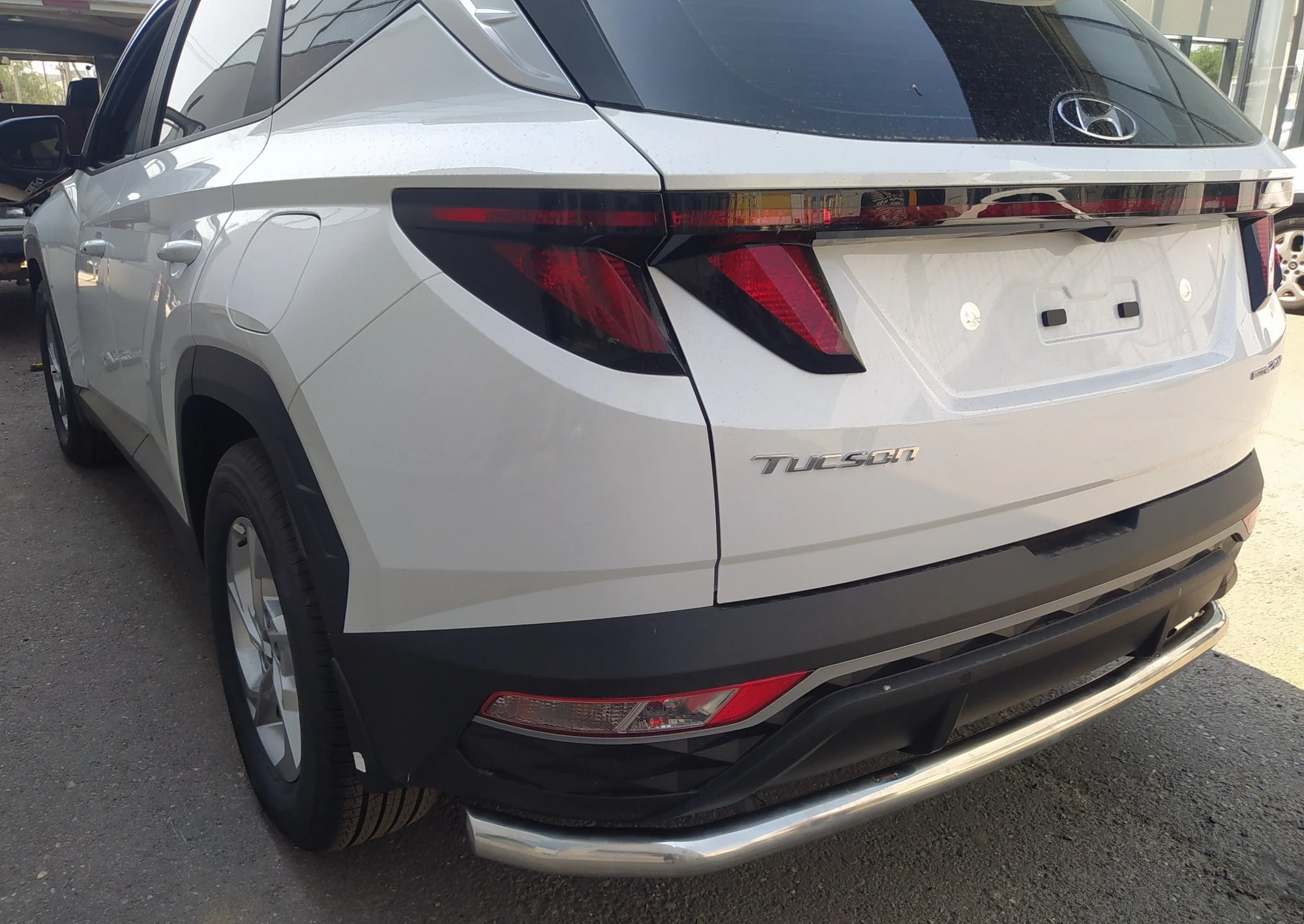 Защита заднего бампера d60 мм для Hyundai Tucson IV  Юко HTUC.21.11