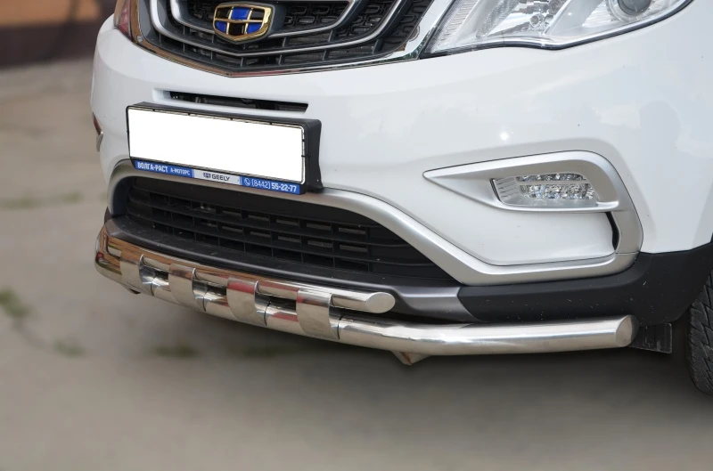 Защита переднего бампера двойная с перемычками d60/42 мм для Geely Atlas I  Юко GA.18.75
