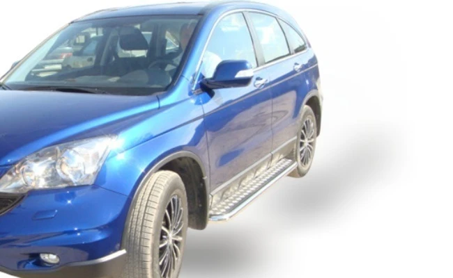Пороги с накладным листом d53 мм для Honda CR-V IV  Юко HCRV.12.41