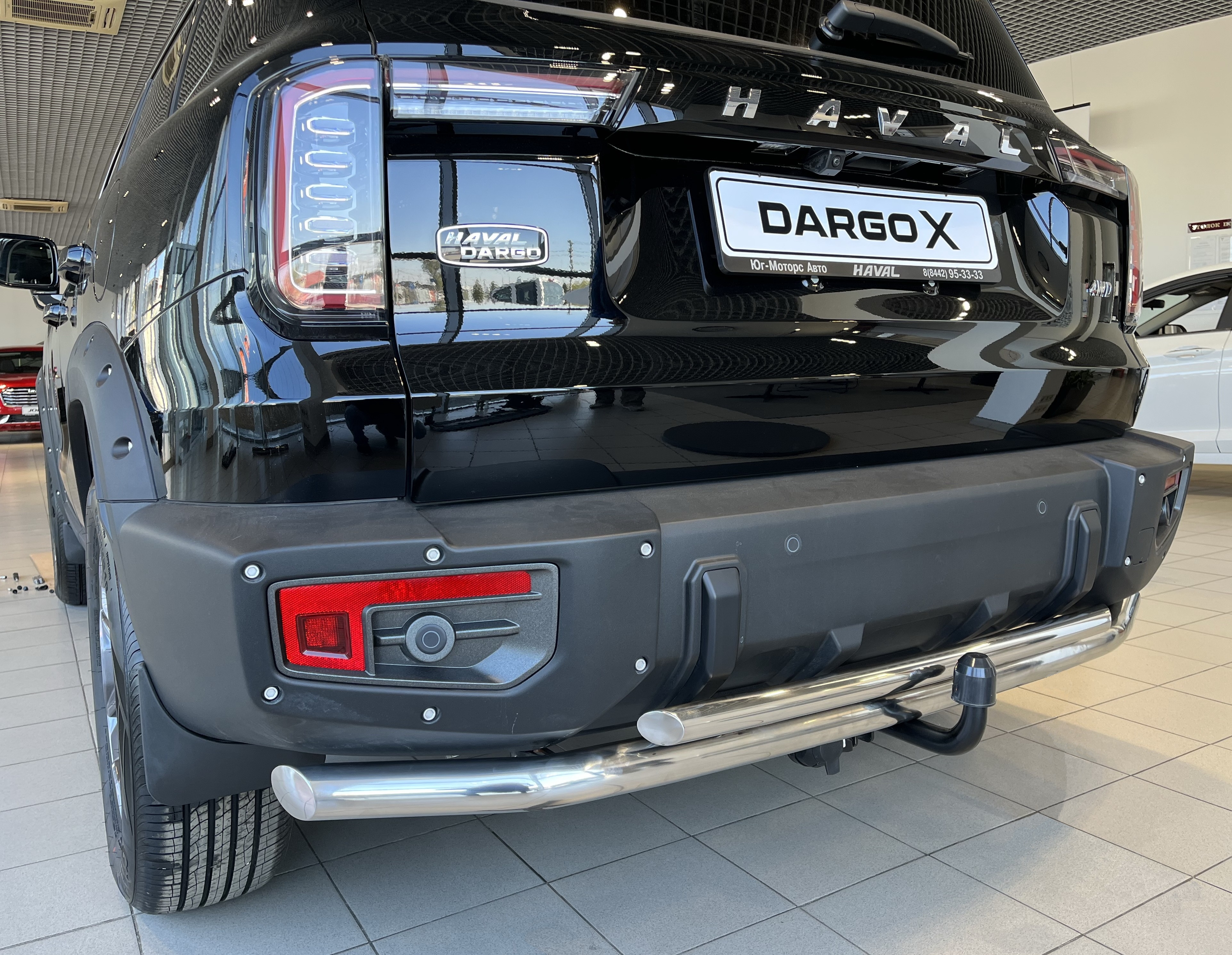 Защита заднего бампера двойная d60/42 мм для Haval Dargo