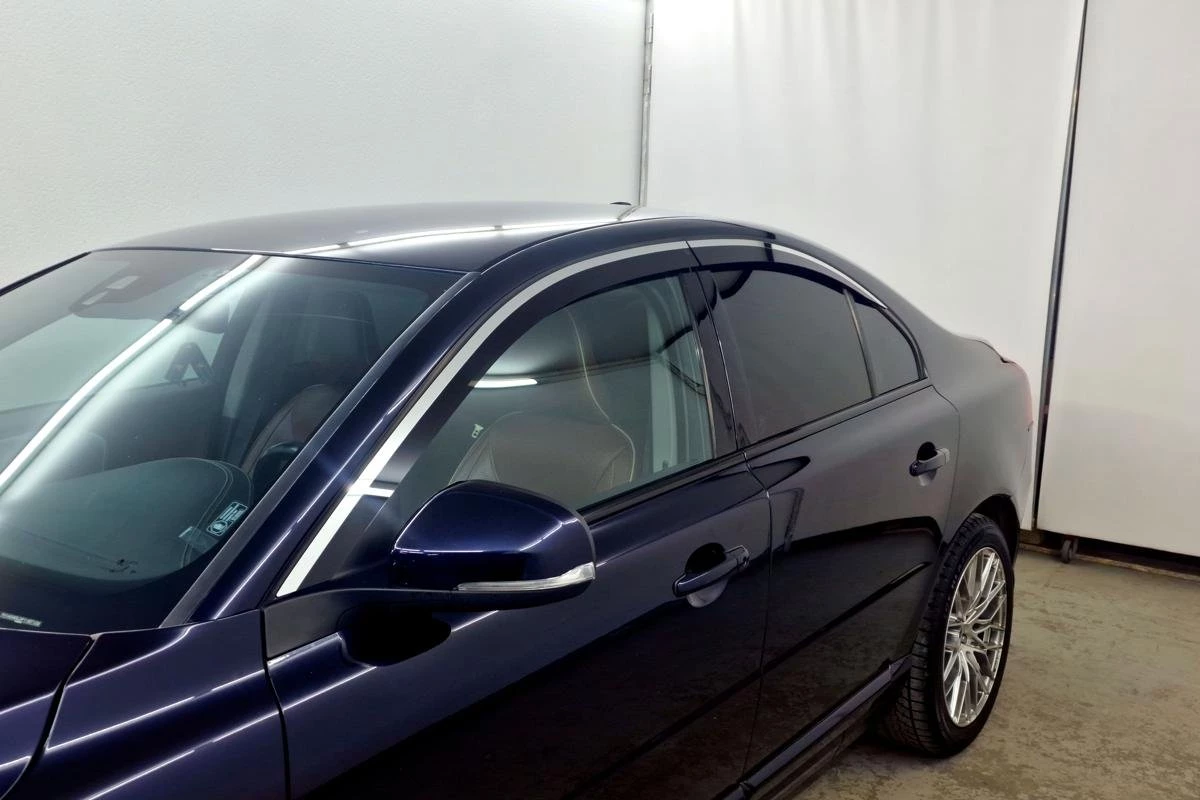 Дефлекторы окон 2D с хром накладками 4 шт. для Volvo S80 II Рестайлинг 2