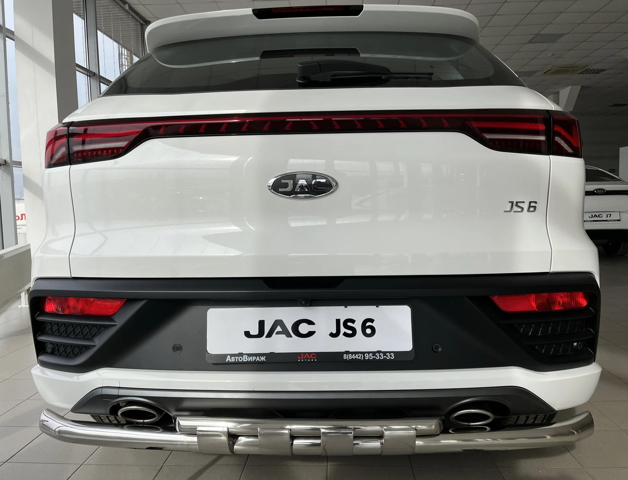 Защита заднего бампера двойная с перемычками d60/42 мм для JAC JS6  Юко JAC.JS6.22.25
