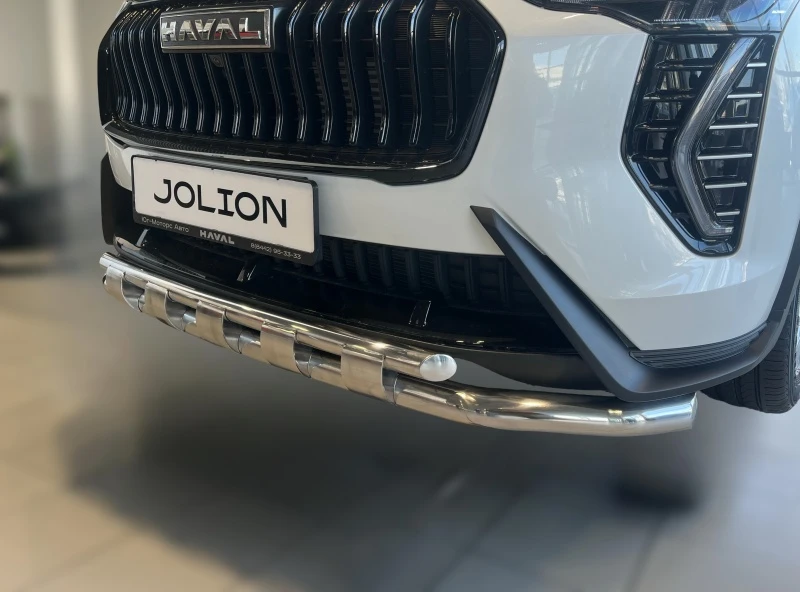 Защита переднего бампера двойная с перемычками d60/42 мм для Haval Jolion I Рестайлинг  Юко HVJ.24.75
