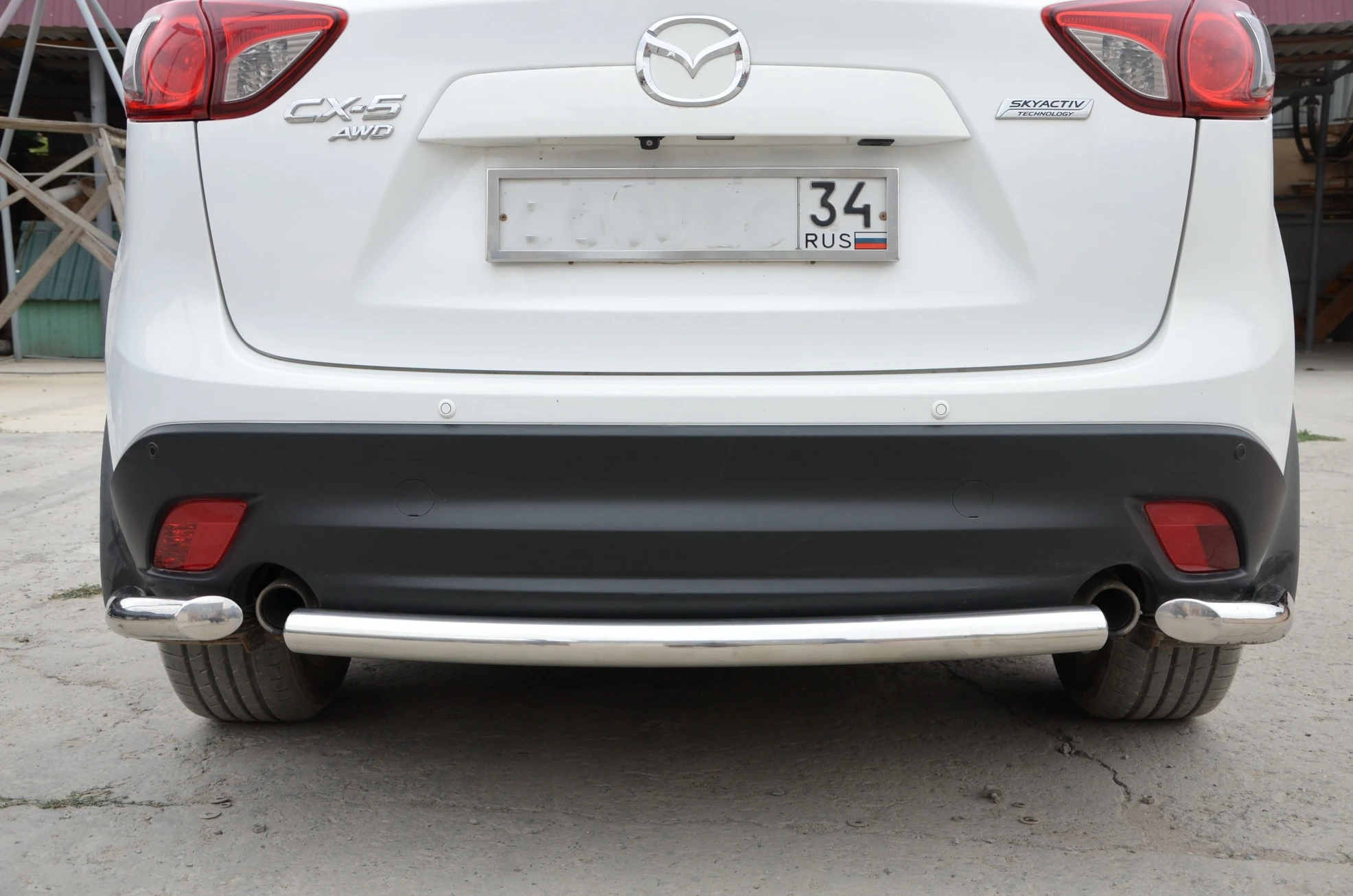Защита заднего бампера d60 мм для Mazda CX-5 I  Юко MCX5.13.11