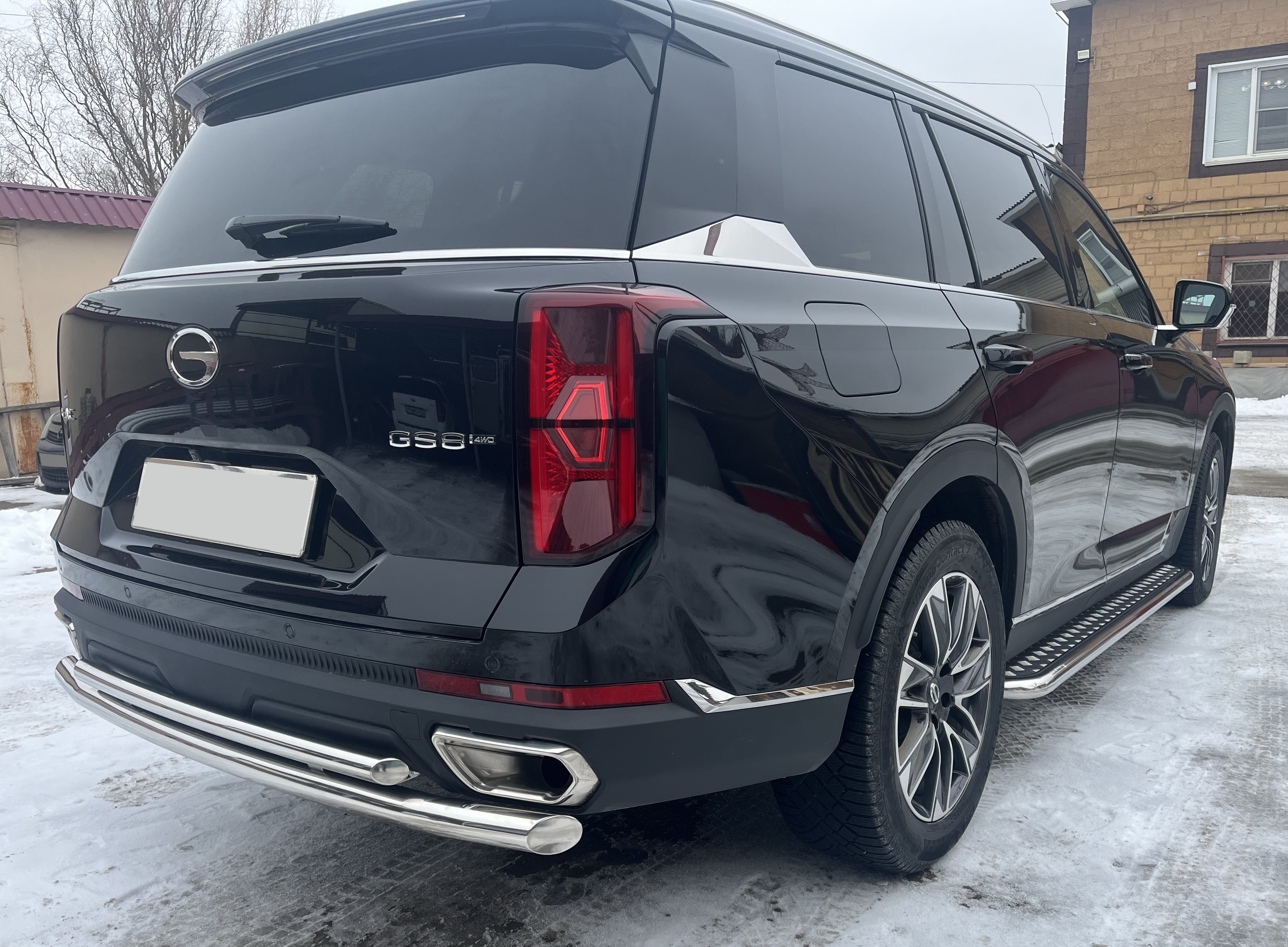 Защита заднего бампера двойная d60/42 мм для GAC GS8 II
