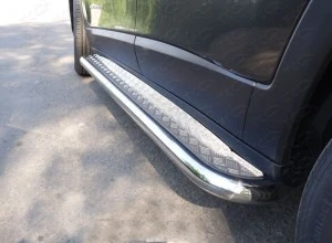 Пороги с площадкой 60,3 мм для Jeep Cherokee V (KL) Рестайлинг  ТСС JEEPCHER14-07