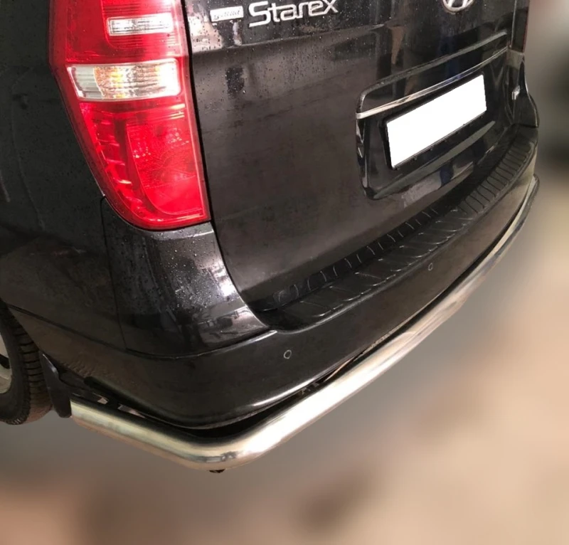 Защита заднего бампера угловая большая d60 мм для Hyundai Grand Starex I  Юко HYGS.07.20