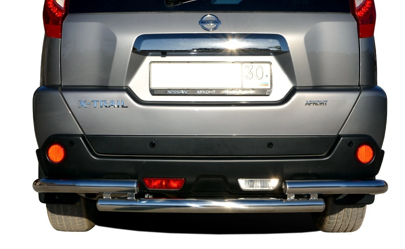 Защита заднего бампера угловая большая d60 мм для Nissan X-Trail II  Юко NXT.07.18