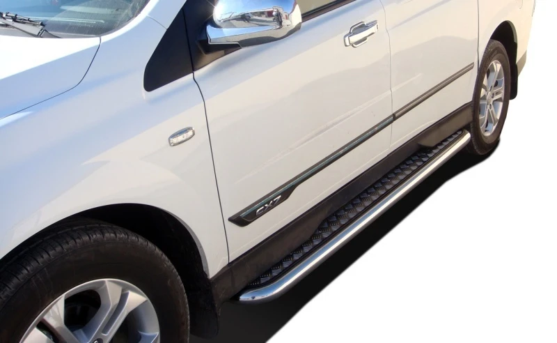 Пороги с накладным листом d53 мм для SsangYong Actyon Sports II  Юко SYACS.12.41