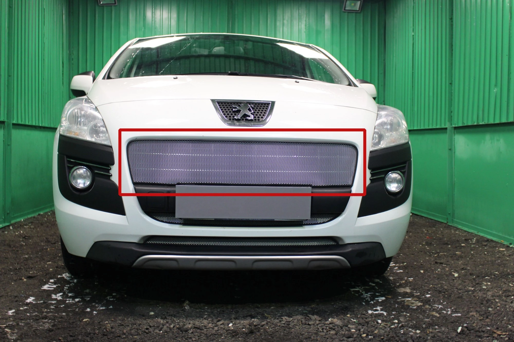 Защитная сетка радиатора верх для Peugeot 3008 I Хром