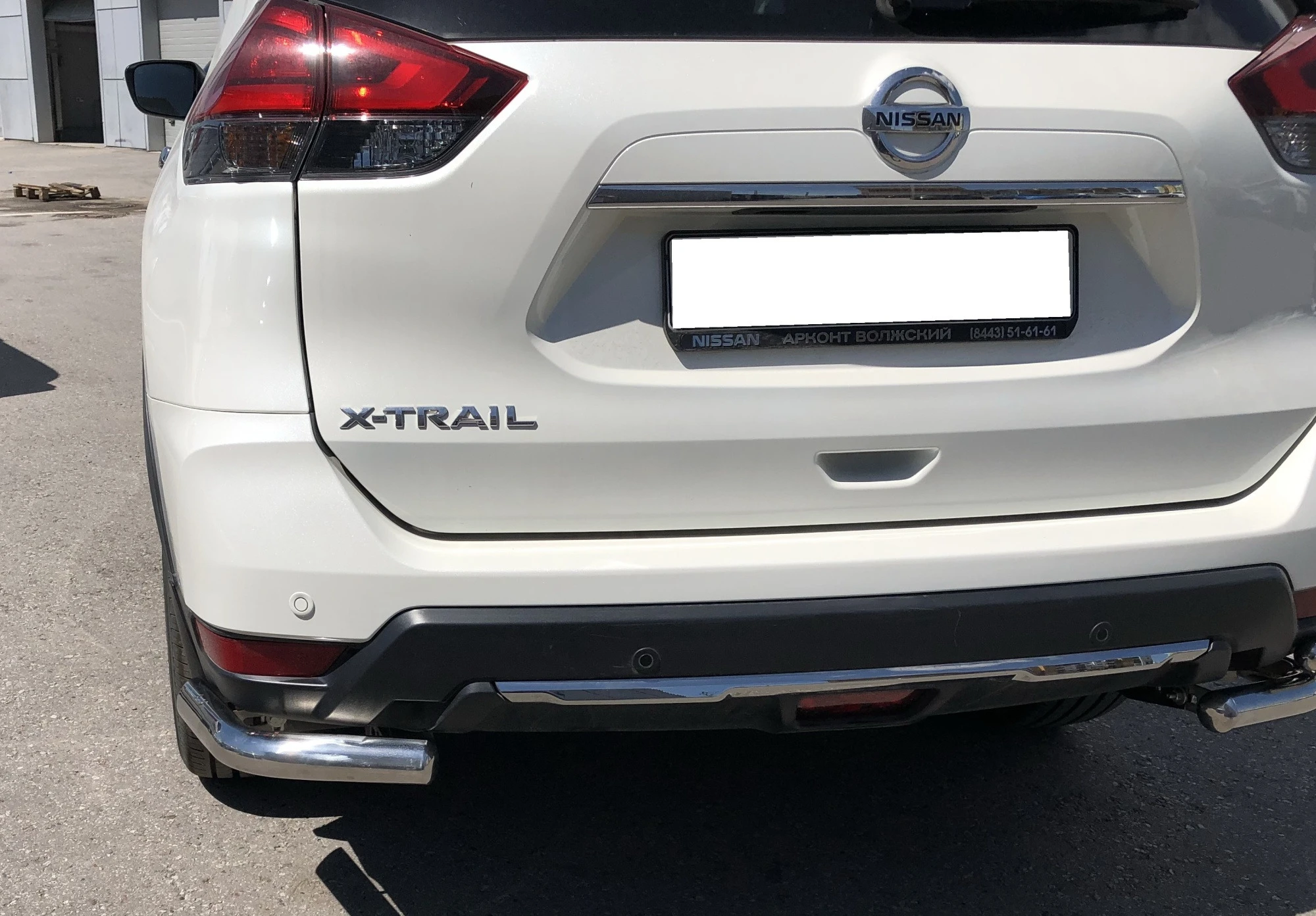 Защита заднего бампера угловая d60 мм для Nissan X-Trail III Рестайлинг  Юко NXT.18.18