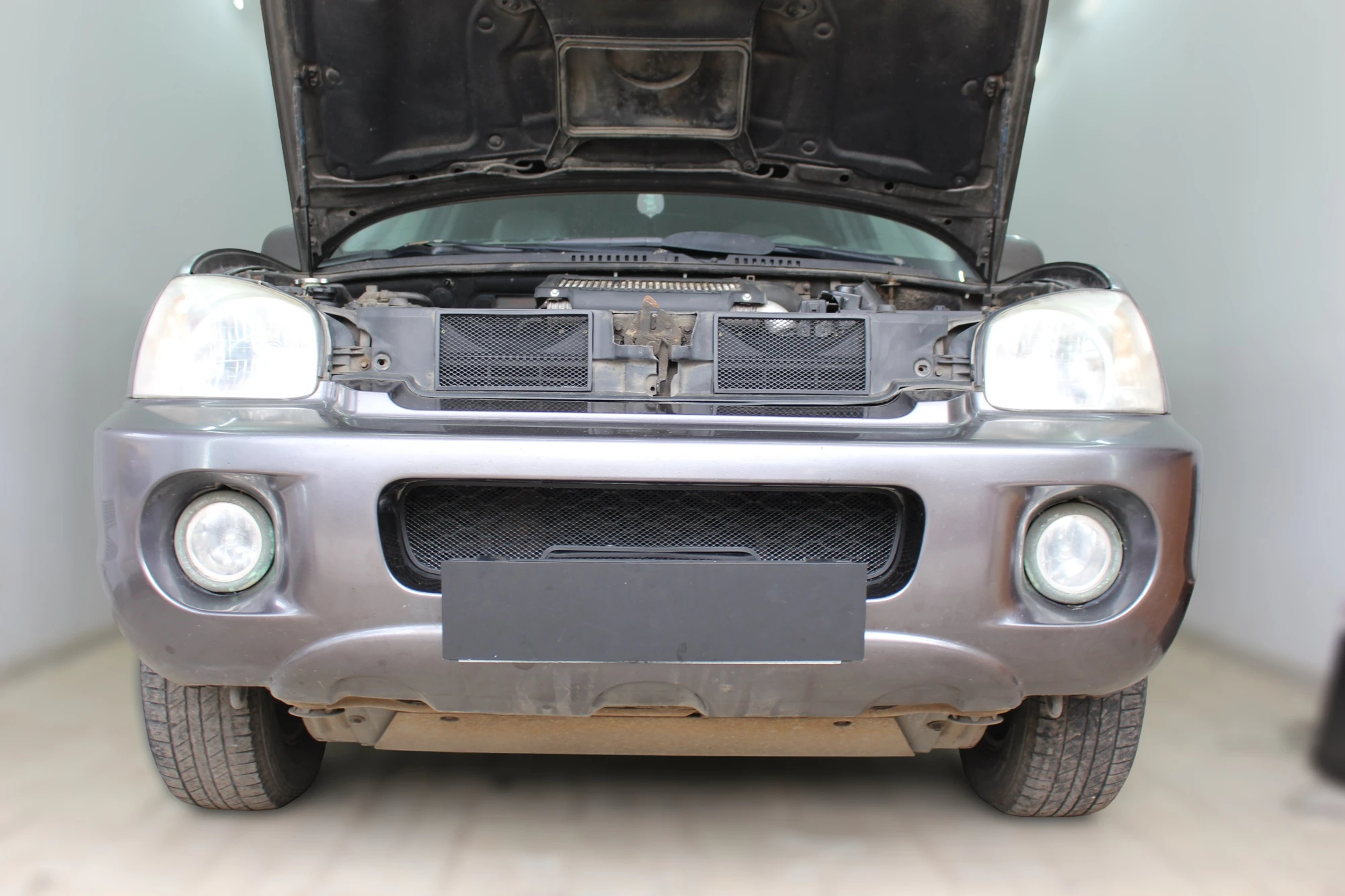 Комплект сеток black верх 2 части и низ для Hyundai Santa Fe I