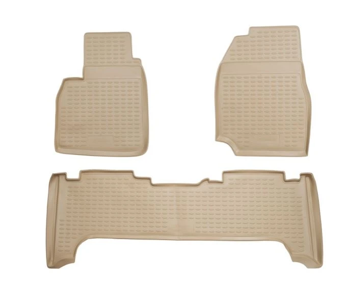 Коврики 3D в салон полиуретан 3 шт для Toyota Land Cruiser 100 Series Рестайлинг 1 бежевый Element NLC.48.06.212k