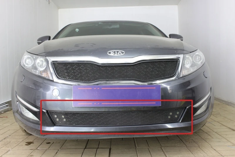 Защитная сетка радиатора низ для Kia Optima III Черный Стрелка 11 KOP10.bot.black