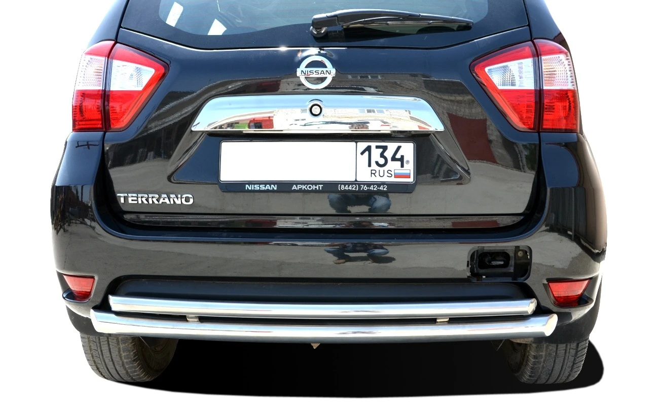 Защита заднего бампера двойная d60/42 мм для Nissan Terrano III (D10)  Юко NTR.15.16
