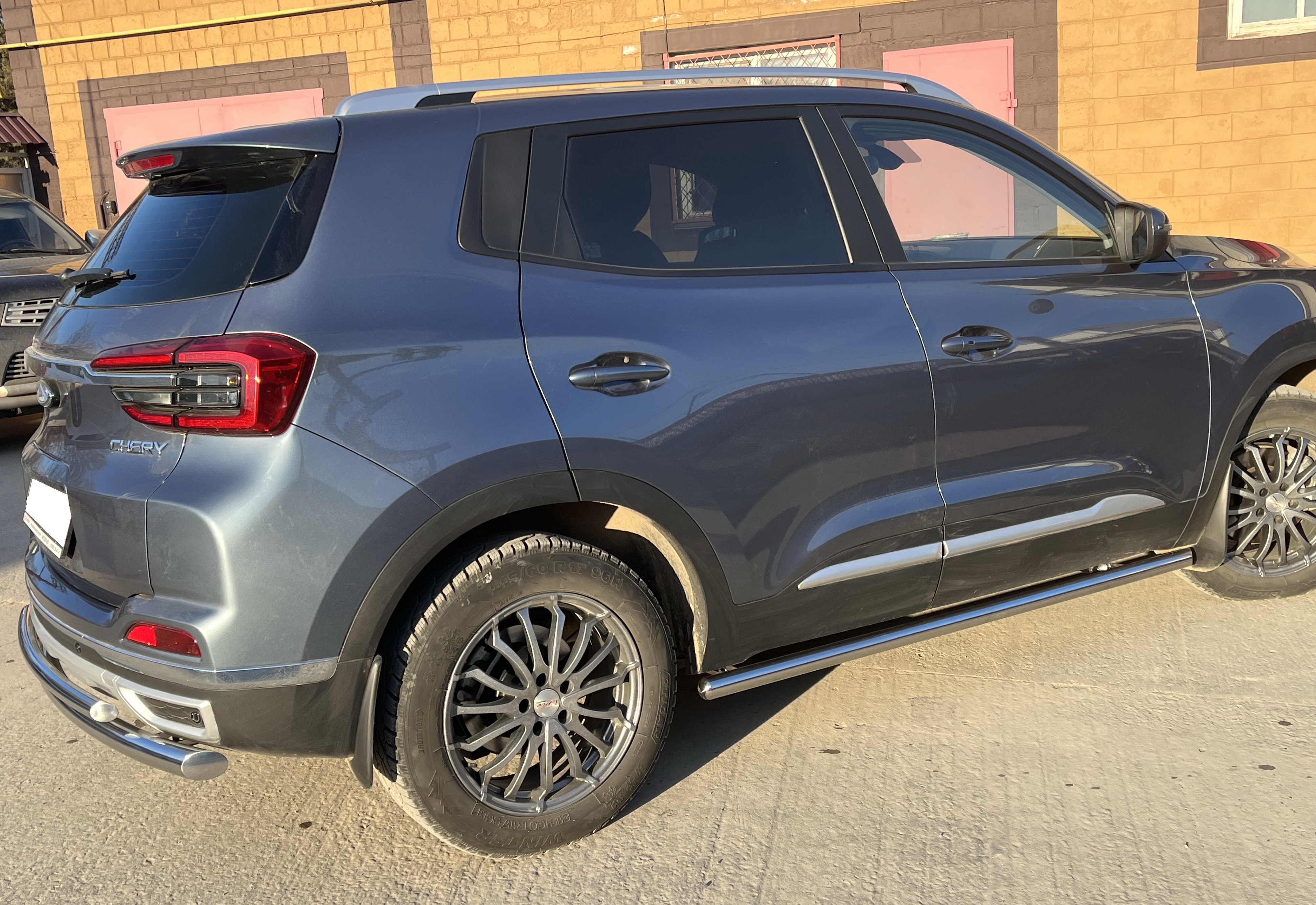 Защита заднего бампера двойная d60/42 мм для CHERY Tiggo 4 Pro I Рестайлинг