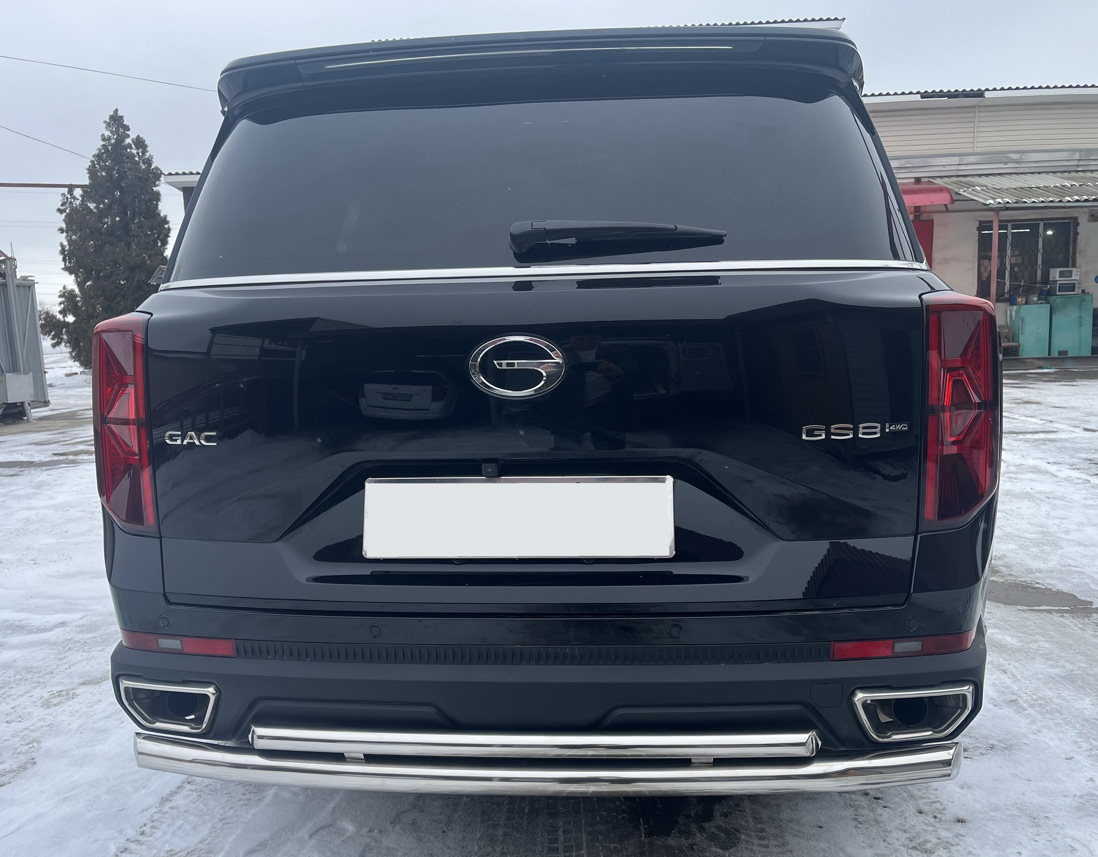 Защита заднего бампера двойная d60/42 мм для GAC GS8 II
